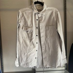 White cross jacquard mechanics shirt